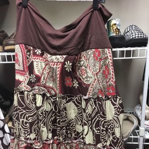 Brown and pink floral skirt *Final Price*